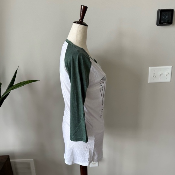 NWOT! Minnesota WILD Green and White Hockey Raglan Tee - Picture 3 of 6